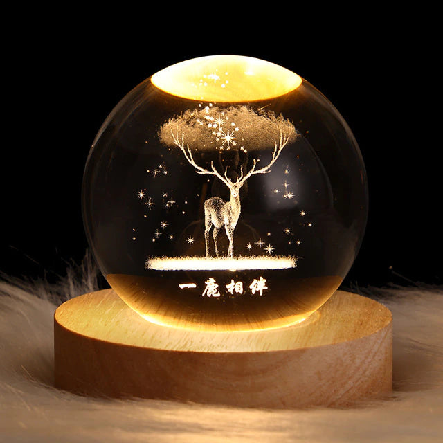 Glowing Planetary Galaxy Astronaut Crystal Ball Night Light