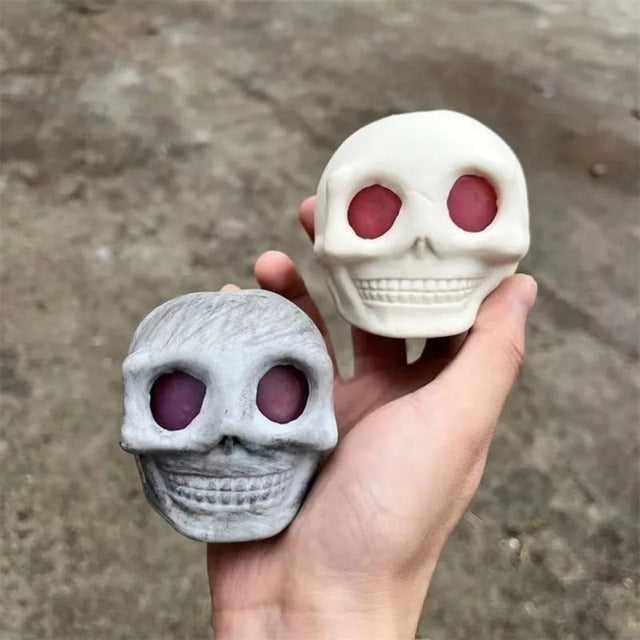 Gothic Skull Squeeze Stress Relief Toy – Squishy Silicone Decompression Fidget