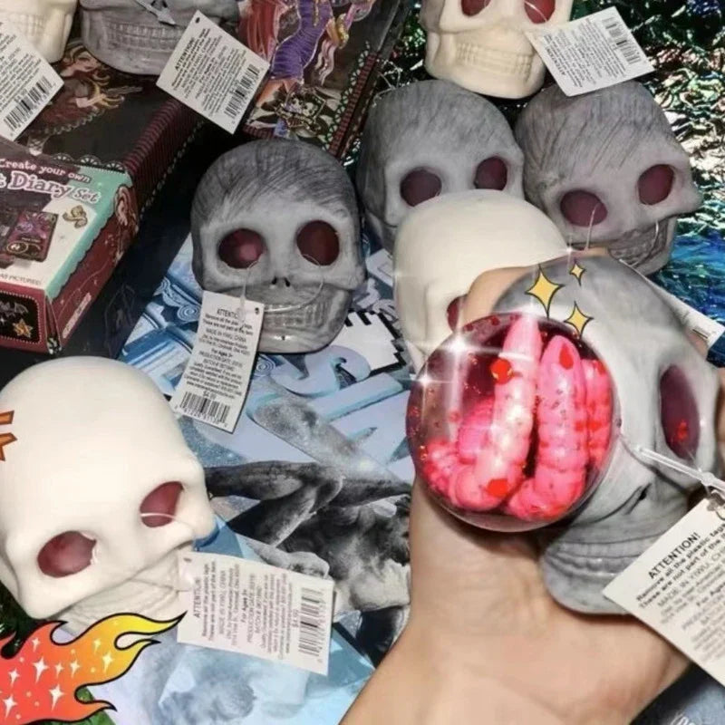 Gothic Skull Squeeze Stress Relief Toy – Squishy Silicone Decompression Fidget