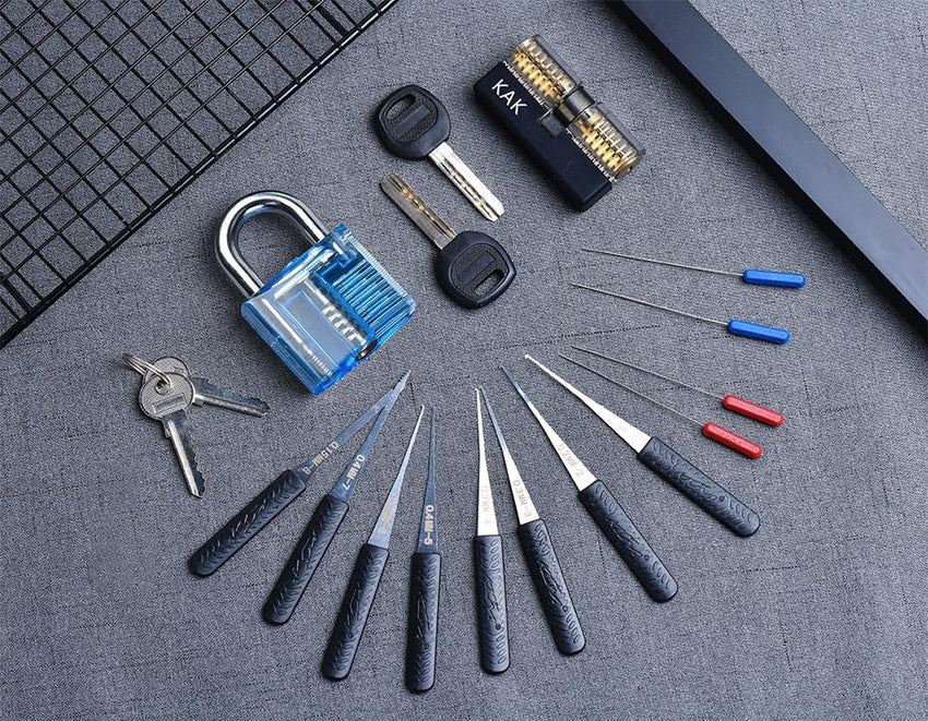 Transparent Padlock with Broken Key – Lock Picking Practice Set for Beginners