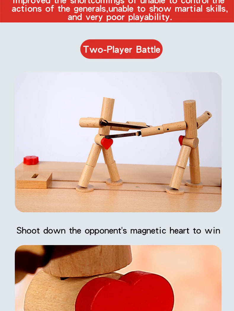 Two Player Fighting Wooden Toy – Interactive Tabletop Battle Game