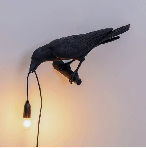 Crow Wall & Raven Table Lamp – Brightness Adjustable Edison Bulb Decor Light