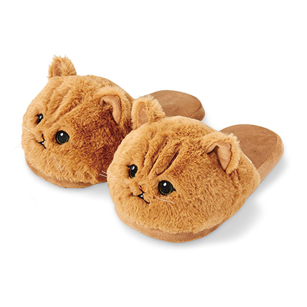 Cute Cat Face Fluffy Fur Slippers – Unisex Indoor Cotton House Slippers