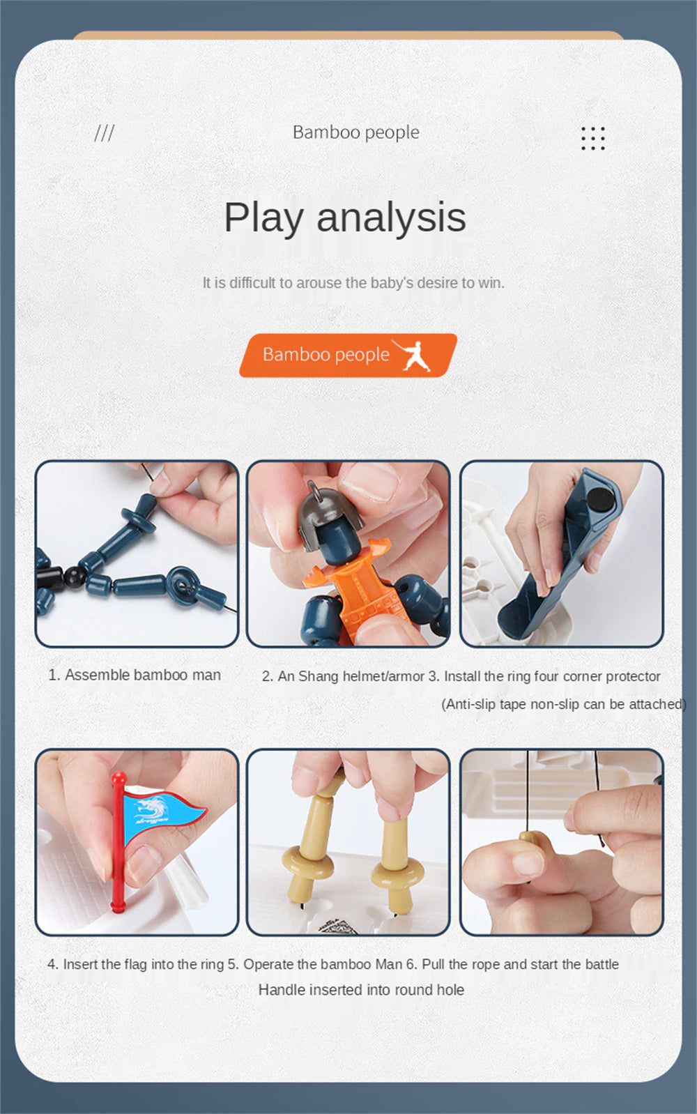 Desktop Bamboo Battle Game – Two-Player Interactive Fighting Toy