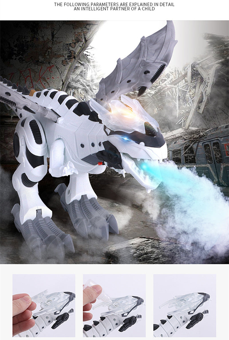 Electric Walking Spray Dinosaur Robot Toy – Mist Breathing, Glowing Eyes & Realistic Sounds | Kids Gift Ages 3+