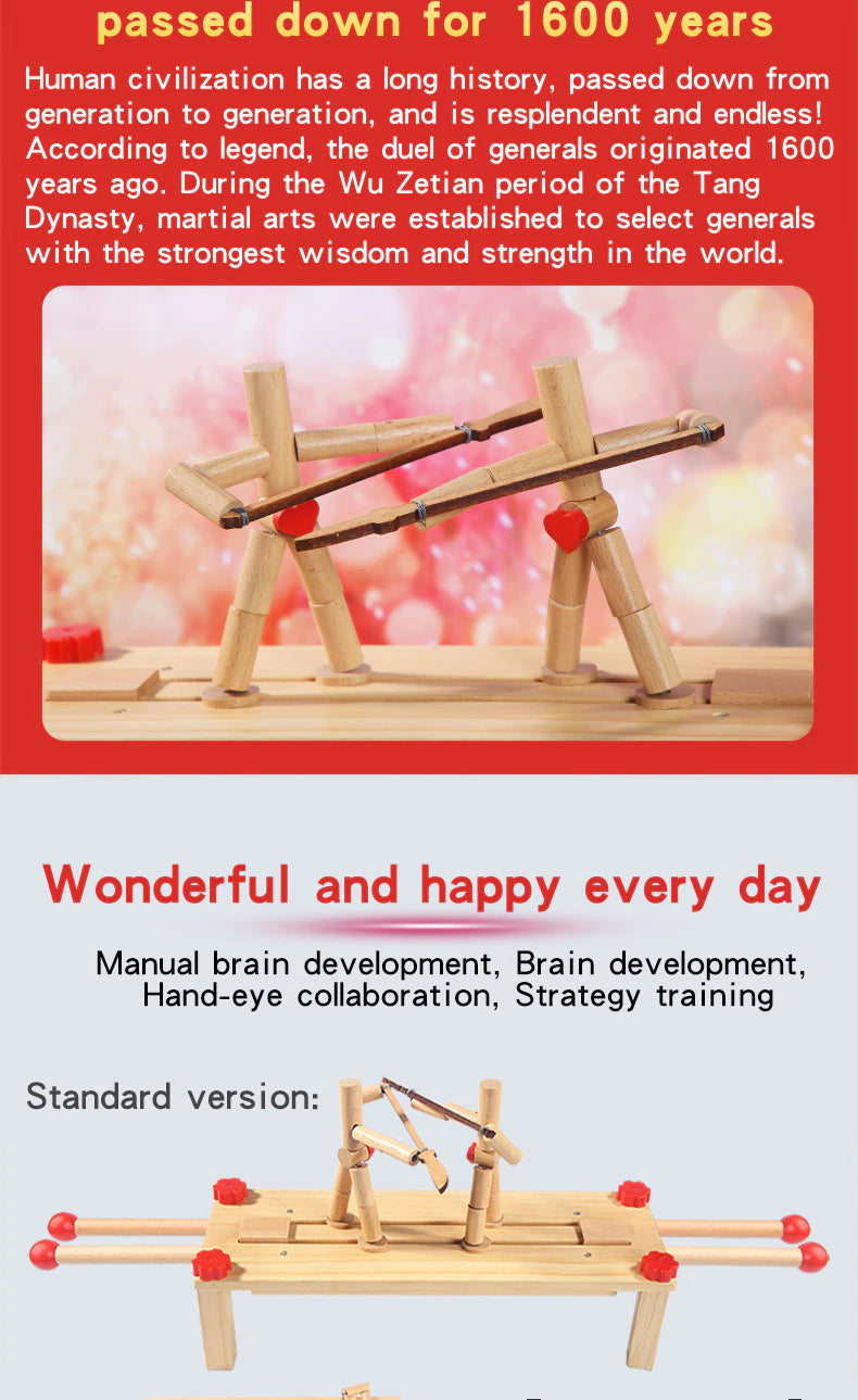 Two Player Fighting Wooden Toy – Interactive Tabletop Battle Game