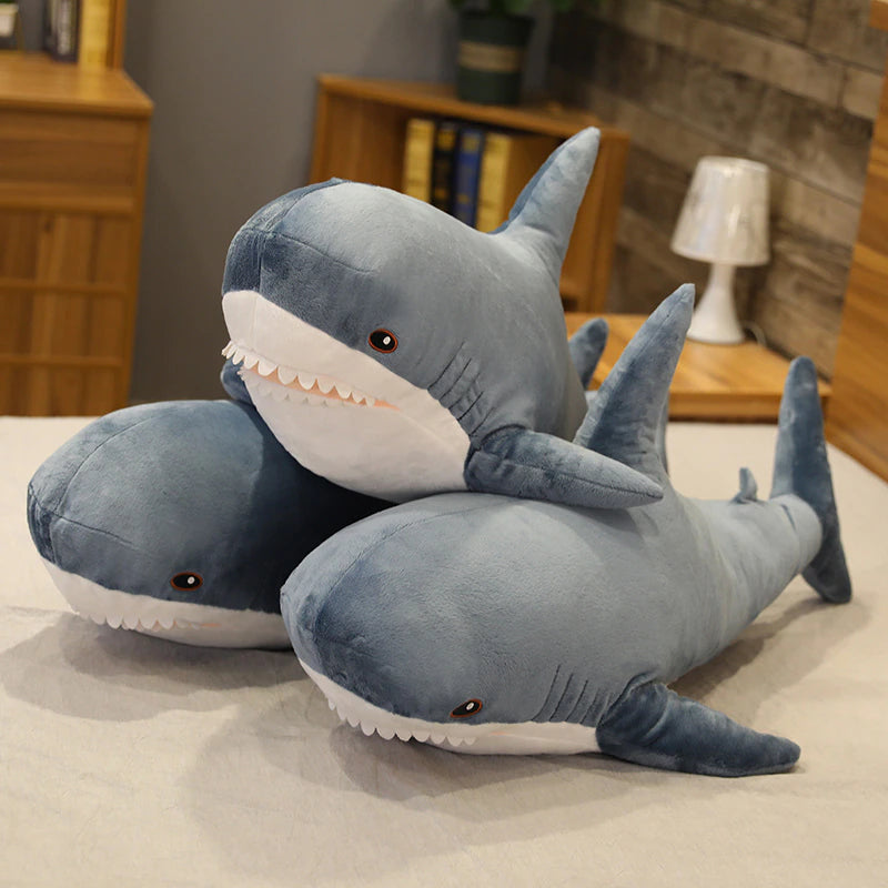 Cute Shark Plush Toy – Giant Stuffed Animal Cuddle Pillow with Hidden Blanket | Kids & Adults Gift