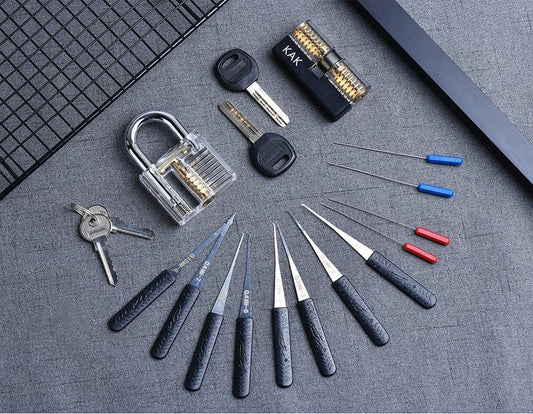Transparent Padlock with Broken Key – Lock Picking Practice Set for Beginners