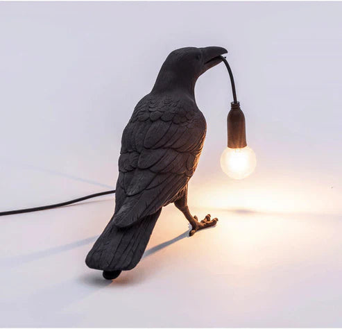 Crow Wall & Raven Table Lamp – Brightness Adjustable Edison Bulb Decor Light