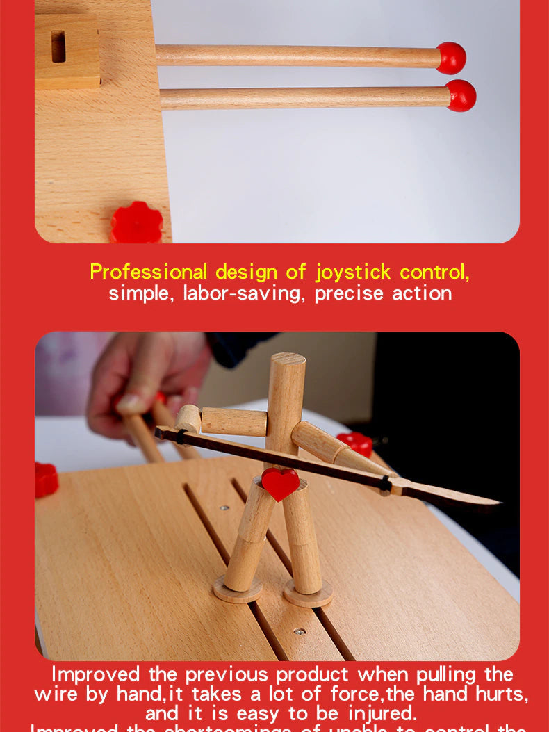Two Player Fighting Wooden Toy – Interactive Tabletop Battle Game