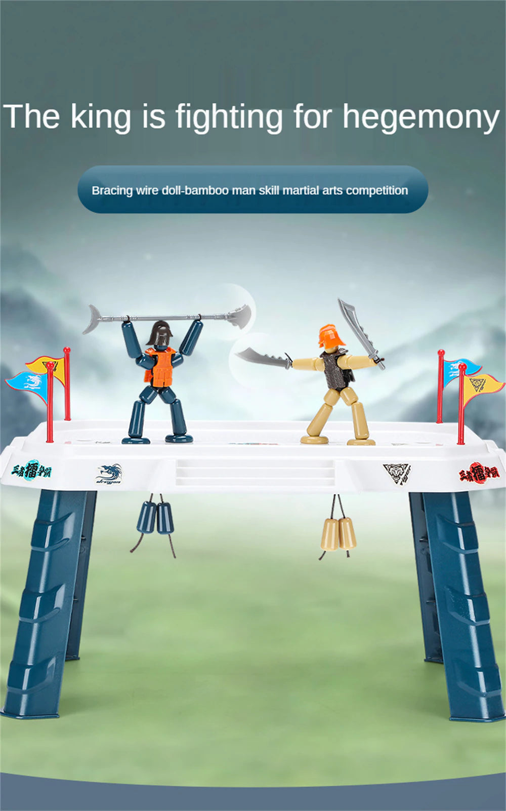 Desktop Bamboo Battle Game – Two-Player Interactive Fighting Toy