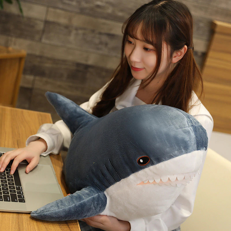 Cute Shark Plush Toy – Giant Stuffed Animal Cuddle Pillow with Hidden Blanket | Kids & Adults Gift