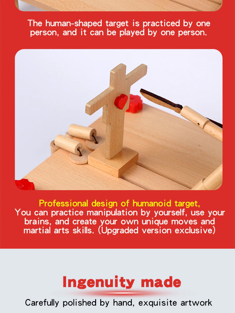 Two Player Fighting Wooden Toy – Interactive Tabletop Battle Game