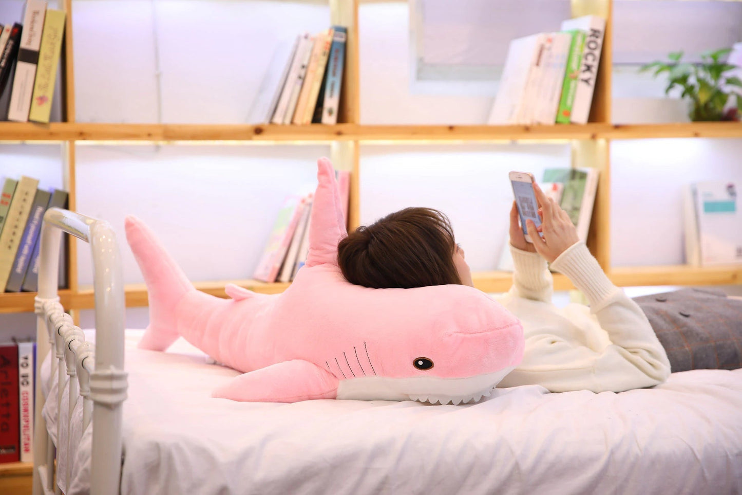 Cute Shark Plush Toy – Giant Stuffed Animal Cuddle Pillow with Hidden Blanket | Kids & Adults Gift