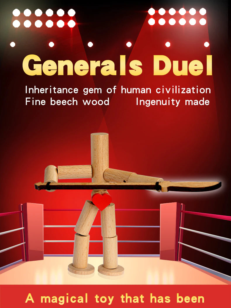 Two Player Fighting Wooden Toy – Interactive Tabletop Battle Game
