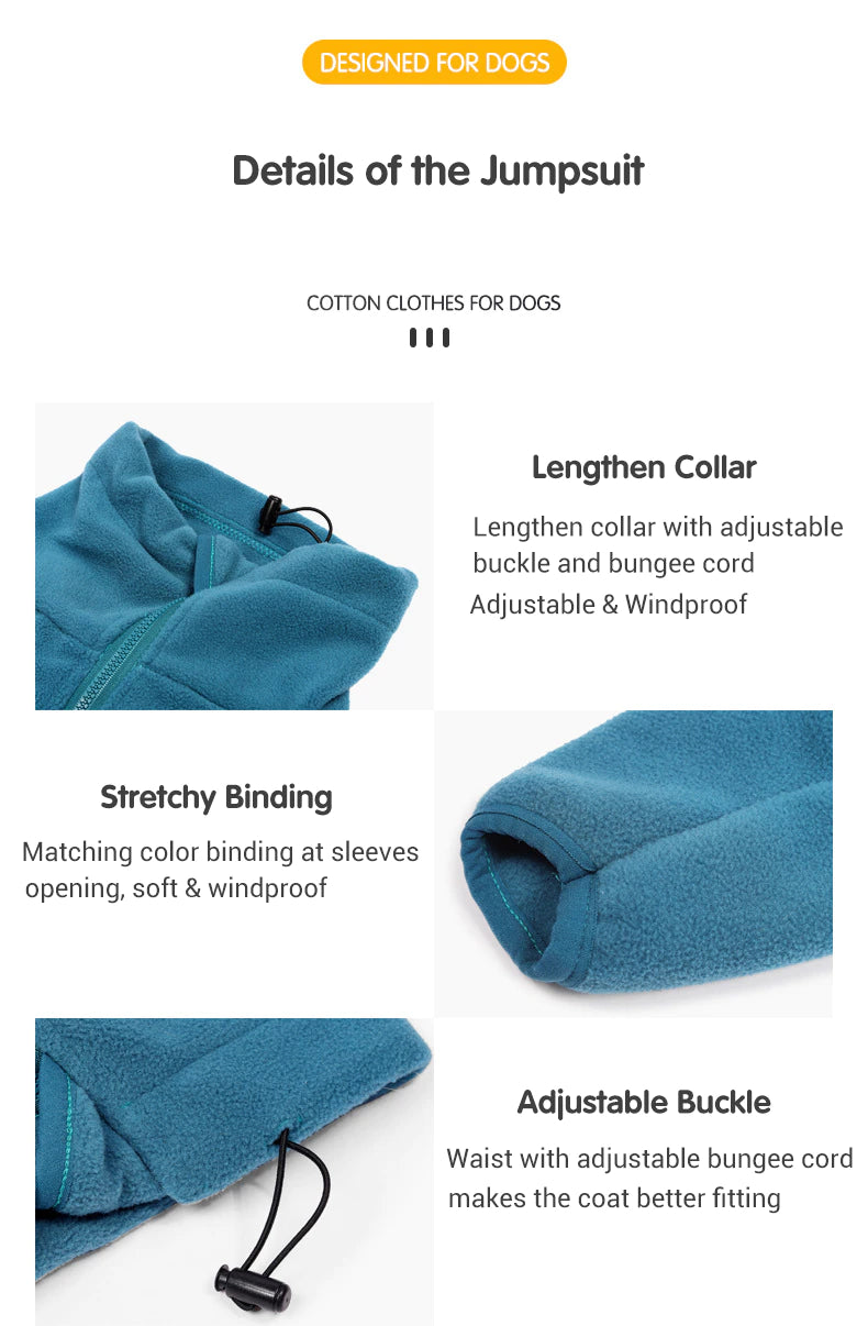 Fleece Dog Coat – Thick Warm Winter Jacket for Dogs