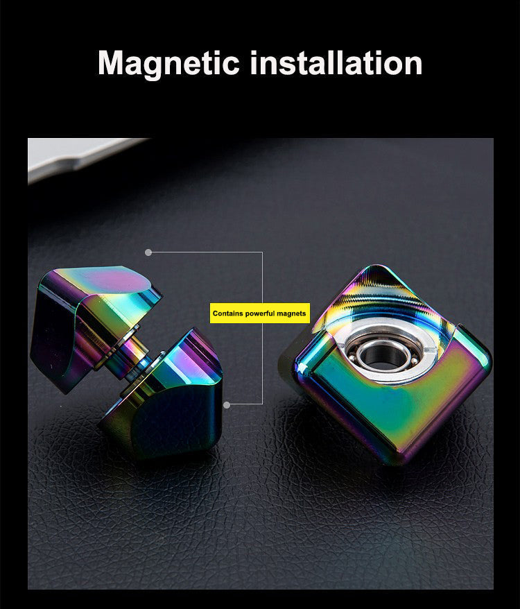 Magnetic Fidget Spinner Stress Relief Toy - Colorful Metal Gyroscope Hand Spinner for Kids & Adults