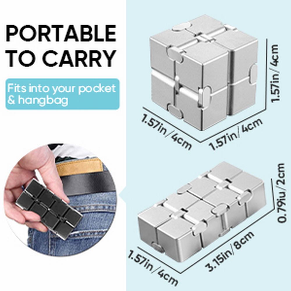 Infinite Magic Cube - Aluminum Alloy Fidget Cube Stress Relief Toy