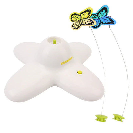 Interactive 360° Rotating Flutter Butterfly Cat Toy – Motion-Activated Flashing Bug | Indoor Cat Exercise Toy