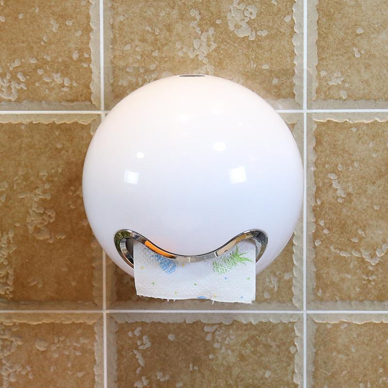 Ball Shaped Cute Emoji Waterproof Toilet Paper Box – Screw Fixed Wall Mount