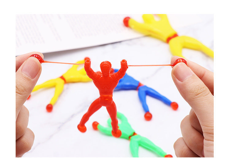 Sticky Wall Climber Toys – Set of 10 | Throw & Watch Them Crawl Down | Kids Party & Stocking Filler