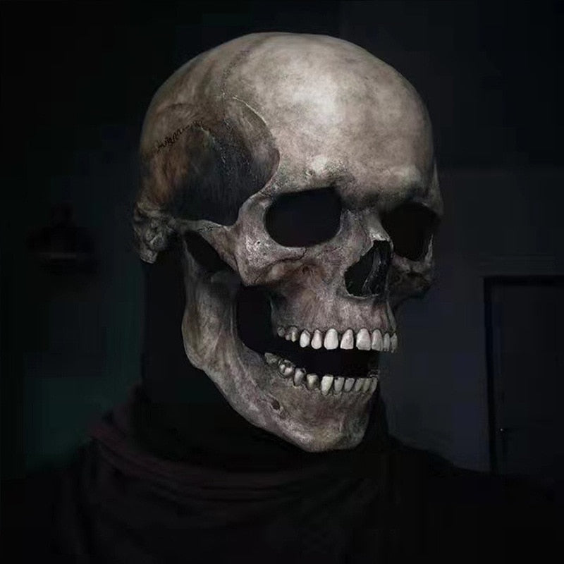 Movable Jaw Skull Mask – Articulated Halloween Horror Costume Mask