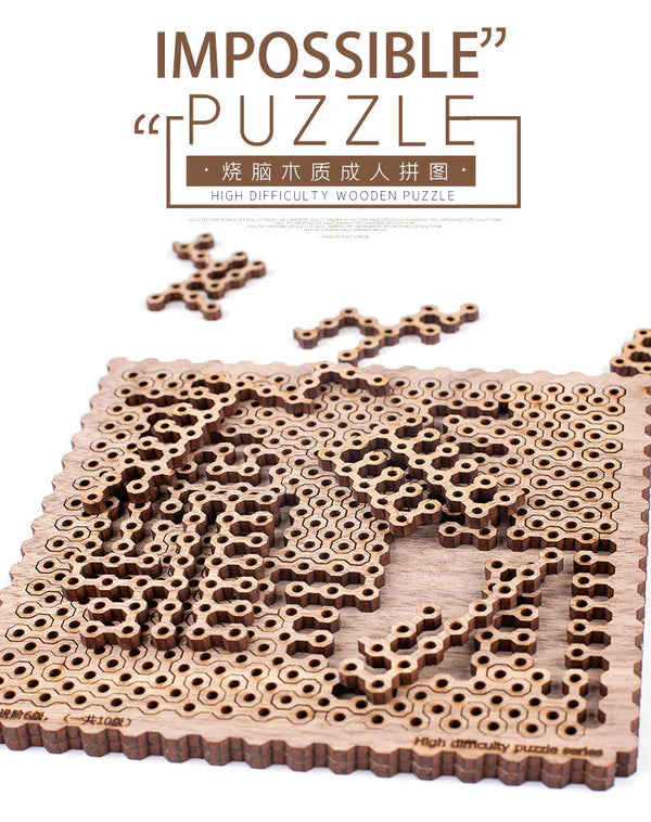 3D Brain-Teaser Wooden Fractal Puzzle – Challenging Mind Game for Adults & Kids