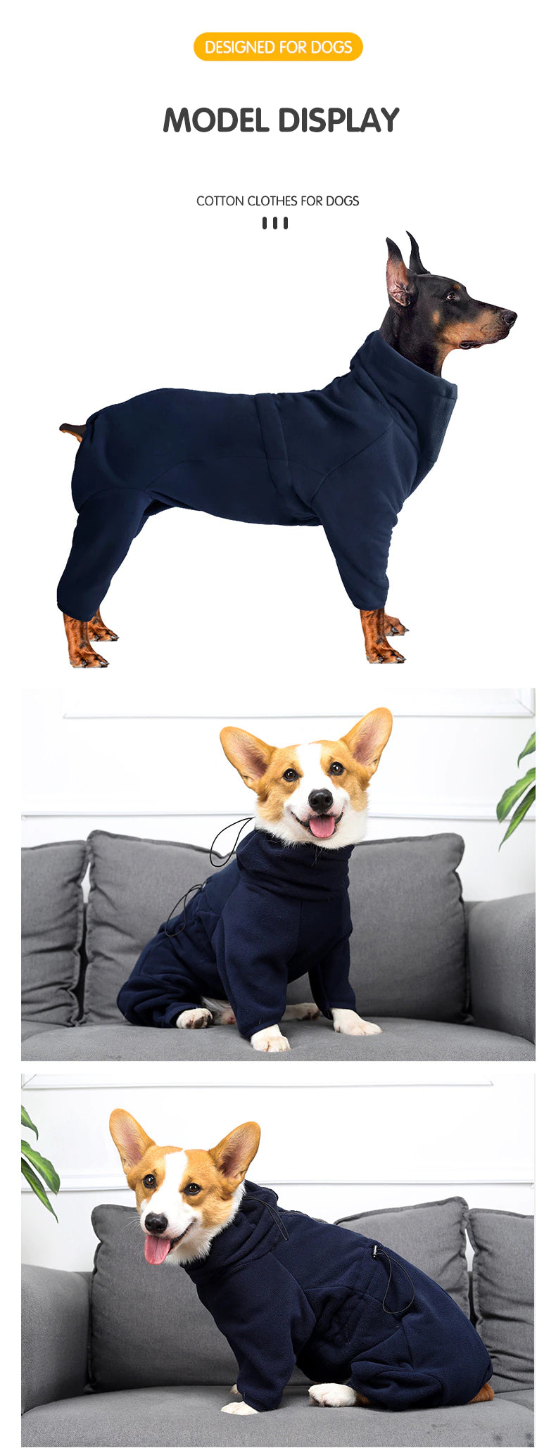 Fleece Dog Coat – Thick Warm Winter Jacket for Dogs