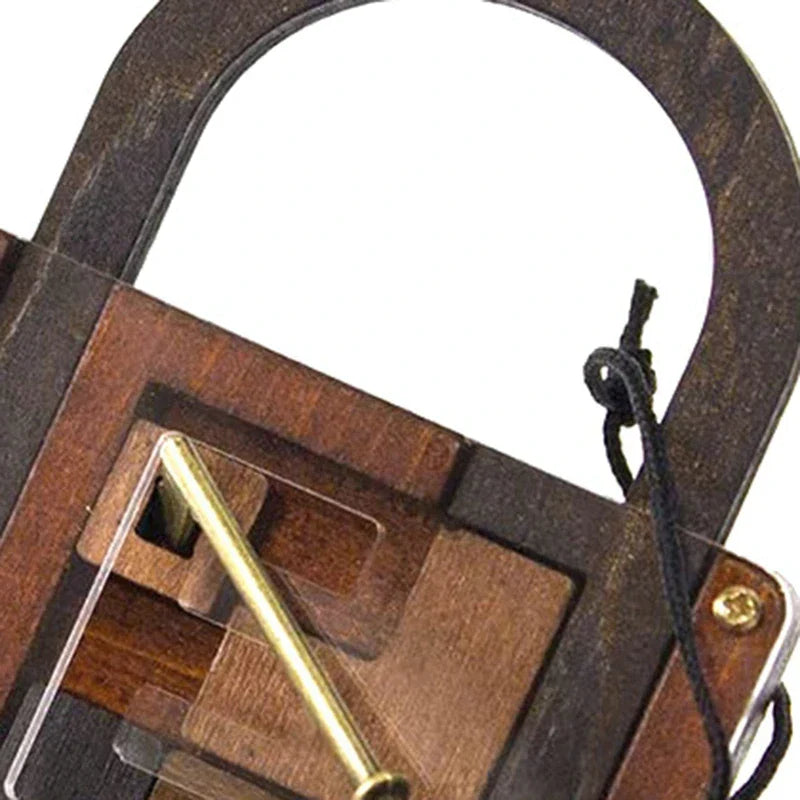 Brainteaser Free the Key & Lock Puzzle – High Difficulty Wooden IQ Puzzle Game