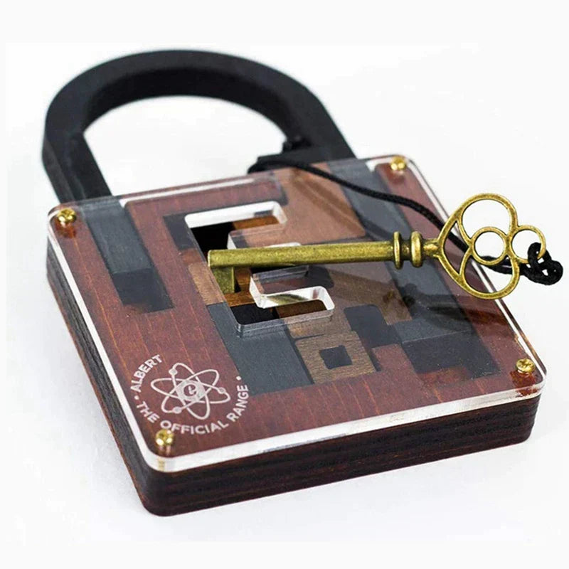 Brainteaser Free the Key & Lock Puzzle – High Difficulty Wooden IQ Puzzle Game