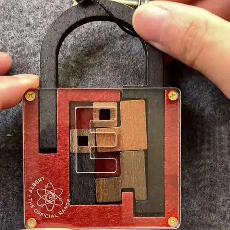 Brainteaser Free the Key & Lock Puzzle – High Difficulty Wooden IQ Puzzle Game
