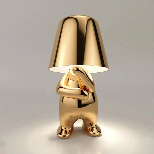 Golden Man Resin LED Night Light – Italian Style Decorative Table Lamp