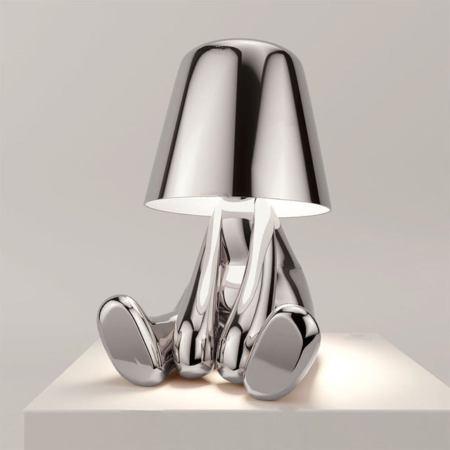 Golden Man Resin LED Night Light – Italian Style Decorative Table Lamp