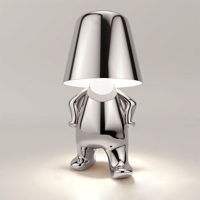 Golden Man Resin LED Night Light – Italian Style Decorative Table Lamp