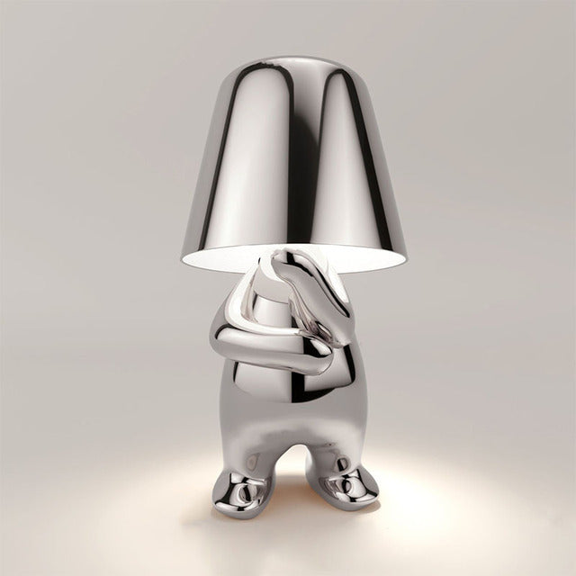 Golden Man Resin LED Night Light – Italian Style Decorative Table Lamp