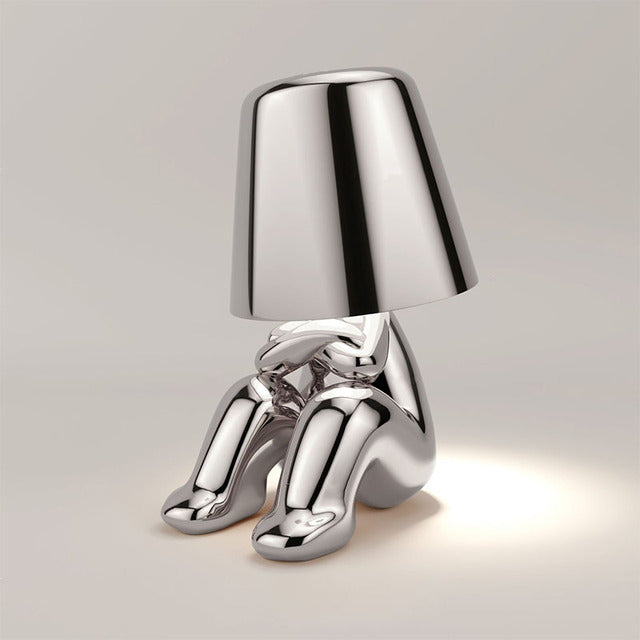 Golden Man Resin LED Night Light – Italian Style Decorative Table Lamp