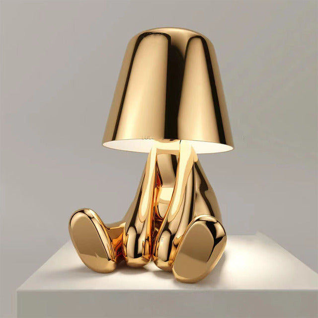Golden Man Resin LED Night Light – Italian Style Decorative Table Lamp