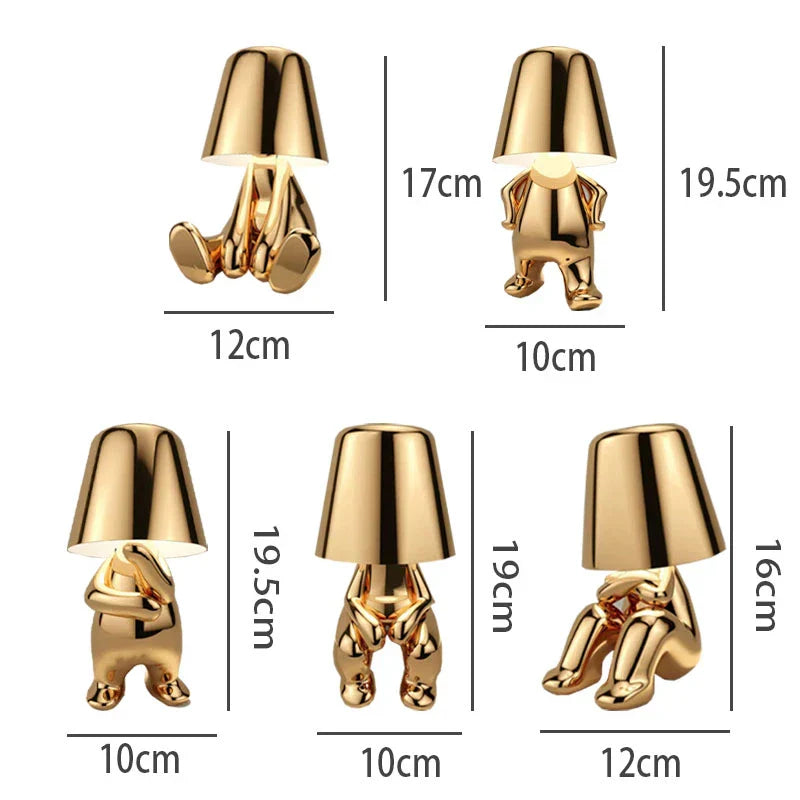 Golden Man Resin LED Night Light – Italian Style Decorative Table Lamp