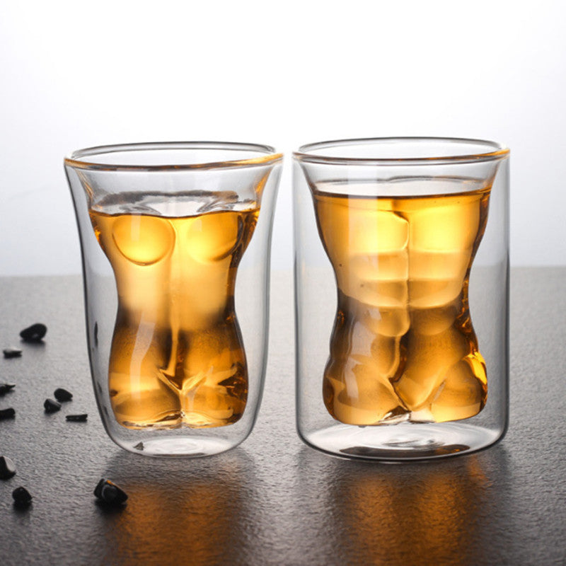 Novelty Figure Shape Glass Mug - Unique Borosilicate Coffee & Tea Cup