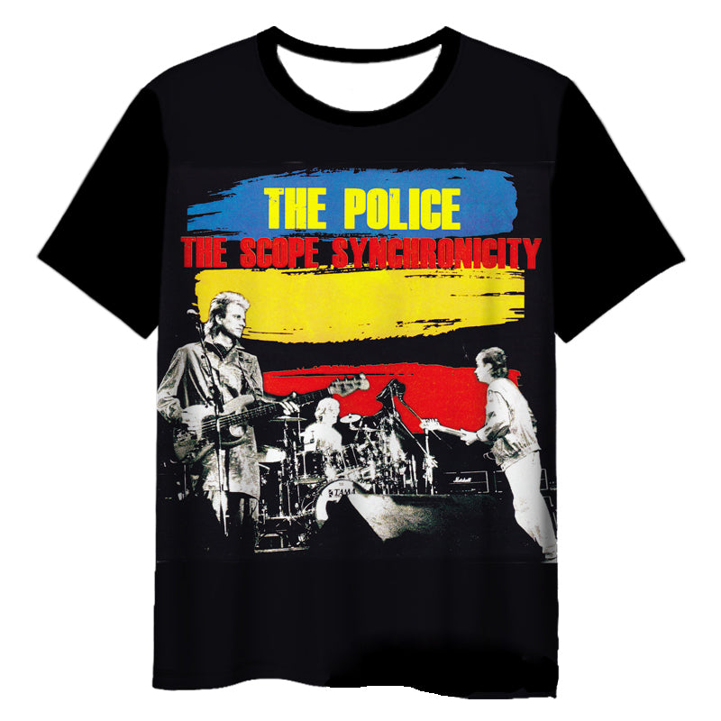 The Police Rock Band 3D Printed T-Shirt – Short Sleeve Hip Hop Harajuku Tee