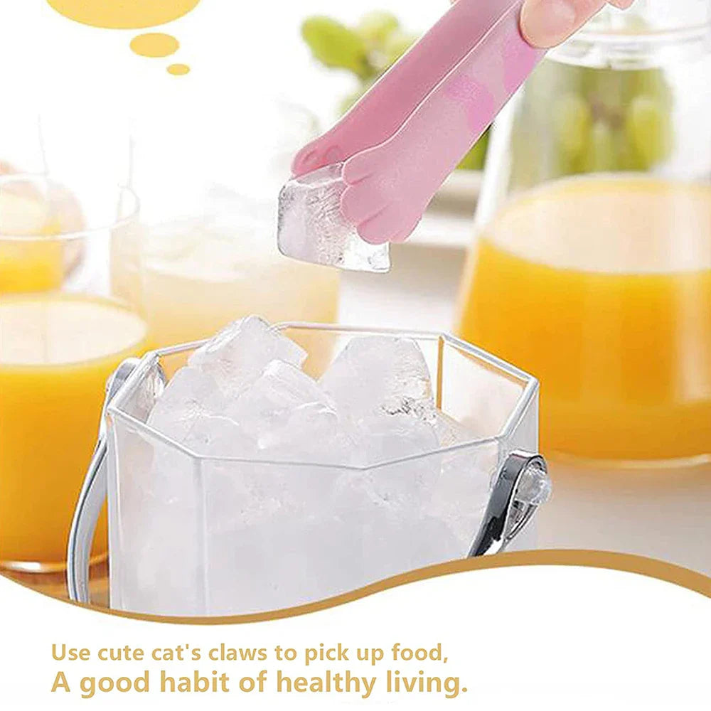 Japanese Cat Paw Food Tongs – Cute Cartoon Stainless Steel Meal Tongs