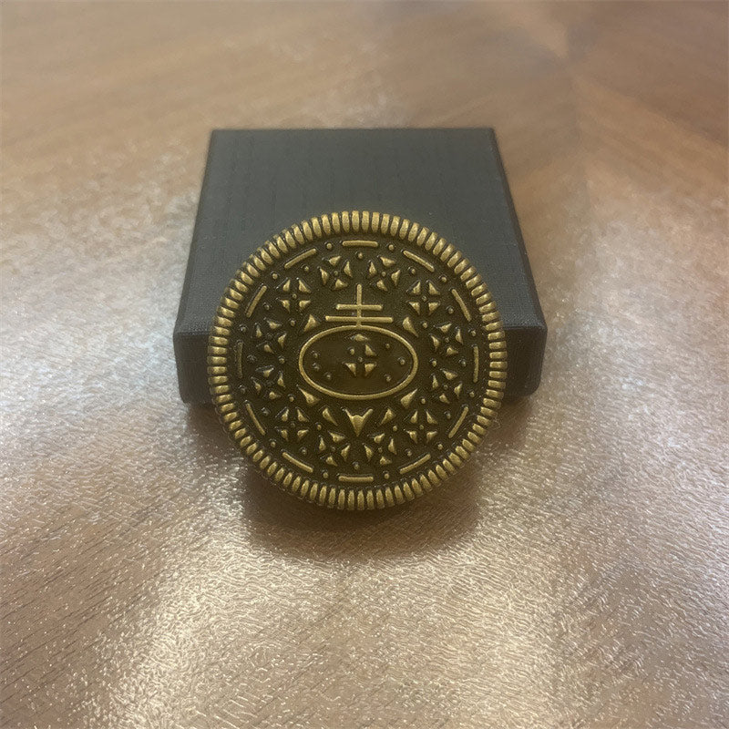 Magnetic Haptic Coin Spinner - Cookie Design Fidget Toy with Sound