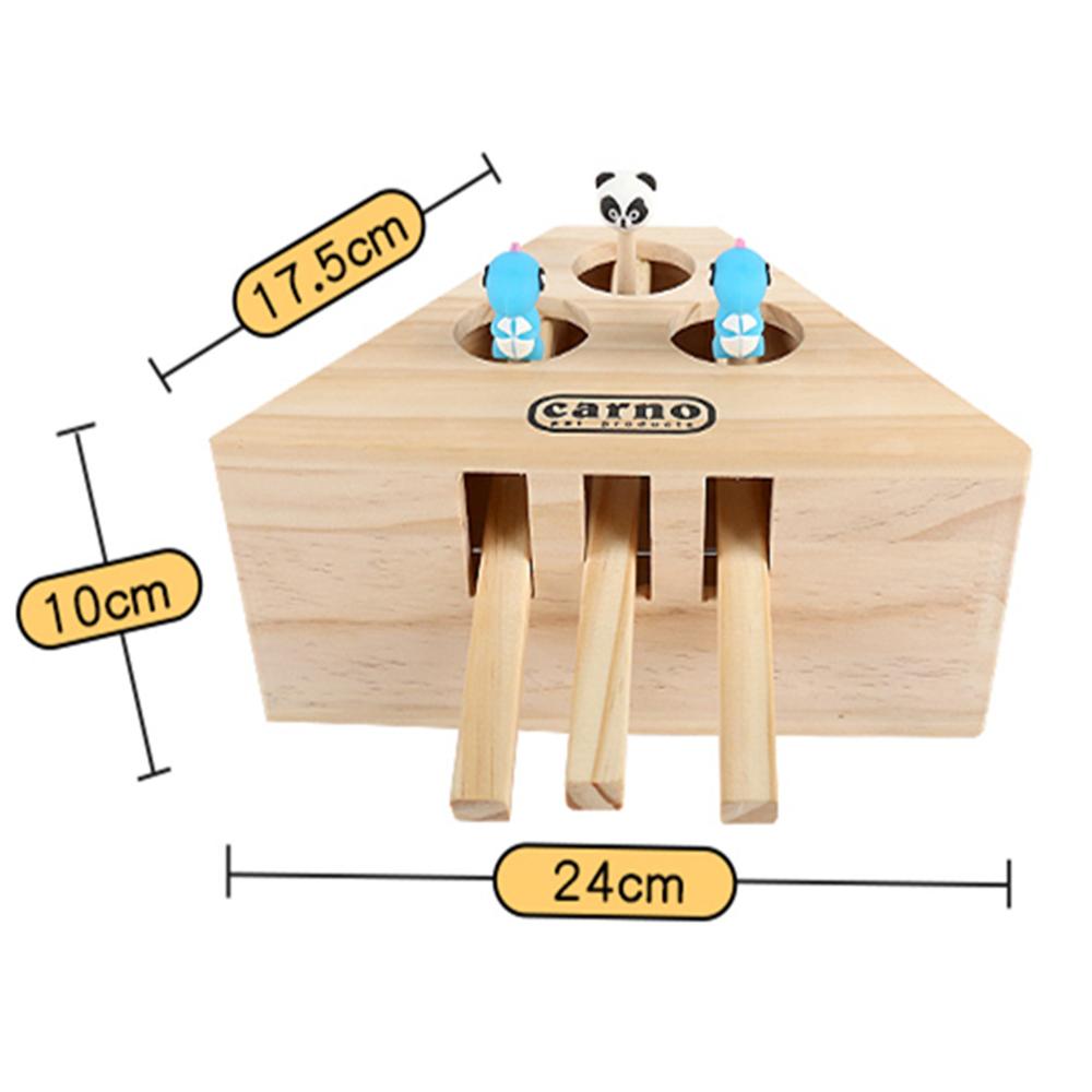 Cat Whack-a-Mole Interactive Toy - Wooden Puzzle Game for Cats