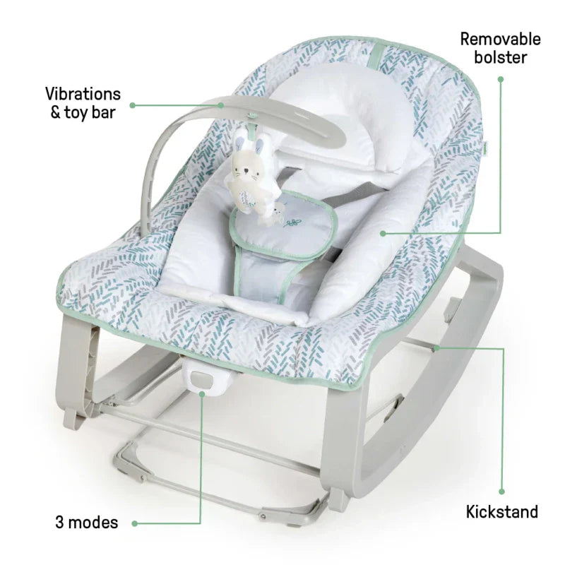 Keep Cozy 3-in-1 Baby Bouncer, Rocker & Toddler Bed – Convertible Infant Seat for Newborns & Toddlers