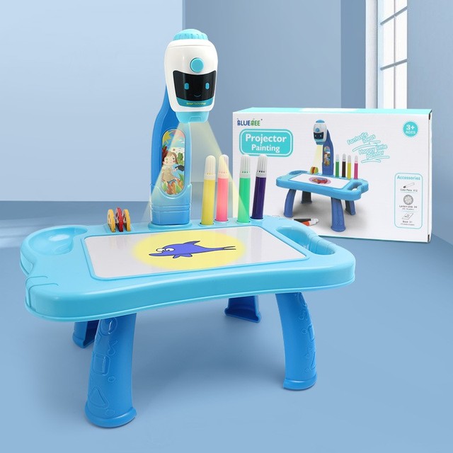 LED Projector Kids Educational Learning Table Desk – Interactive Drawing & Writing Desk for Children