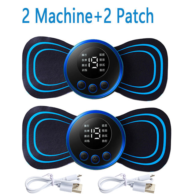 EMS Neck & Back Massager with LCD Display – 8-Mode Pulse Muscle Stimulator for Pain Relief