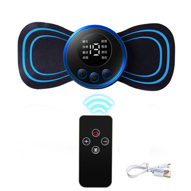EMS Neck & Back Massager with LCD Display – 8-Mode Pulse Muscle Stimulator for Pain Relief