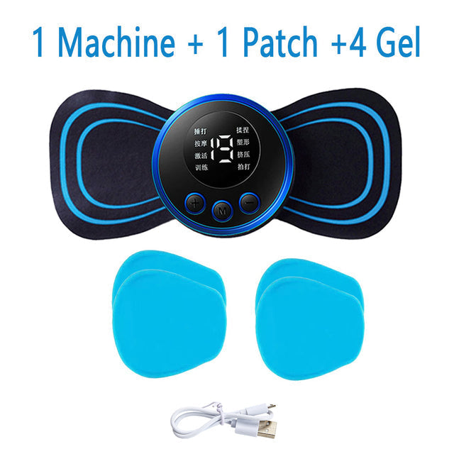EMS Neck & Back Massager with LCD Display – 8-Mode Pulse Muscle Stimulator for Pain Relief