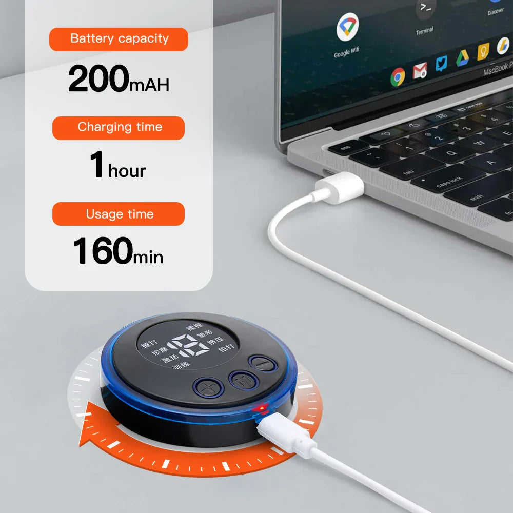 EMS Neck & Back Massager with LCD Display – 8-Mode Pulse Muscle Stimulator for Pain Relief