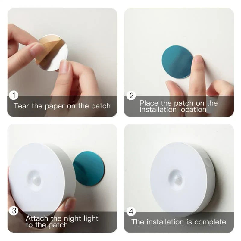 LED Motion Sensor Night Light – Wireless Auto-On Stick-On Light for Home & Hallway